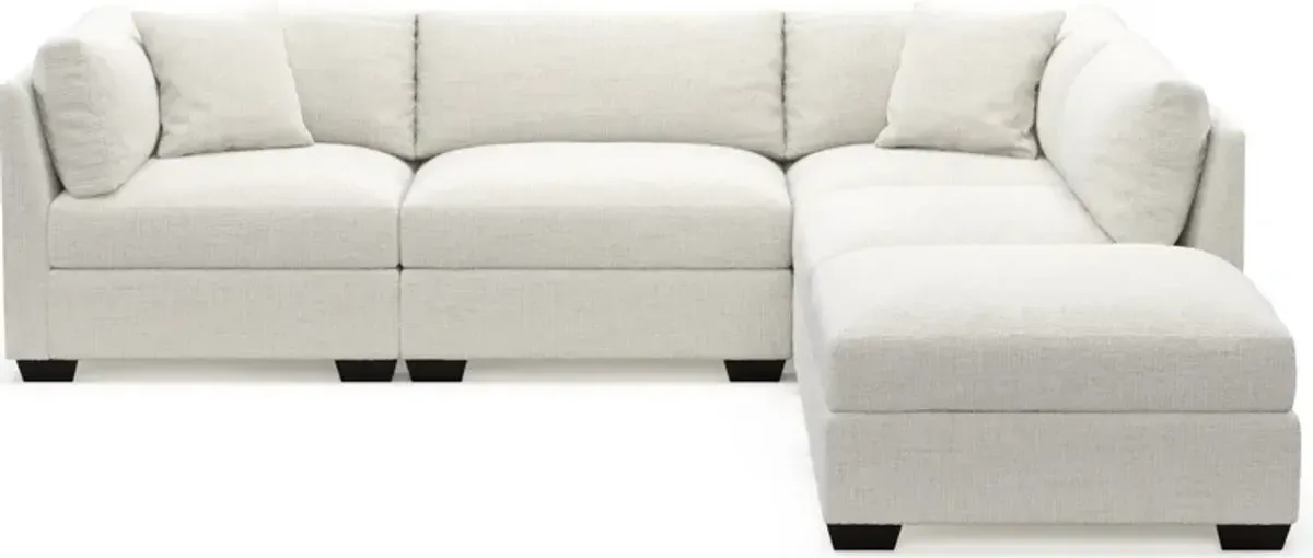 Beckham Foam Comfort 4-Piece Sectional and Ottoman - Bantu Pearl