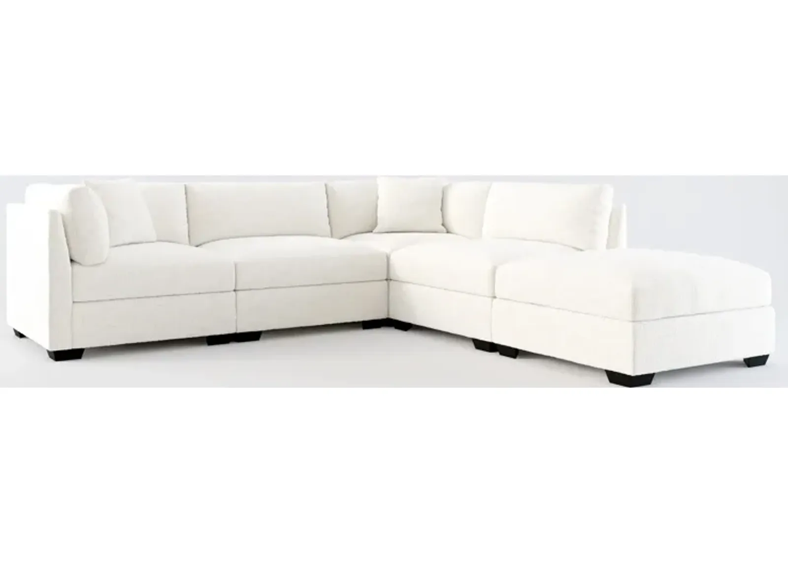 Beckham Foam Comfort 4-Piece Sectional and Ottoman - Bantu Pearl