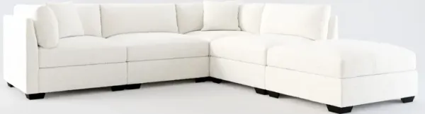 Beckham Foam Comfort 4-Piece Sectional and Ottoman - Bantu Pearl