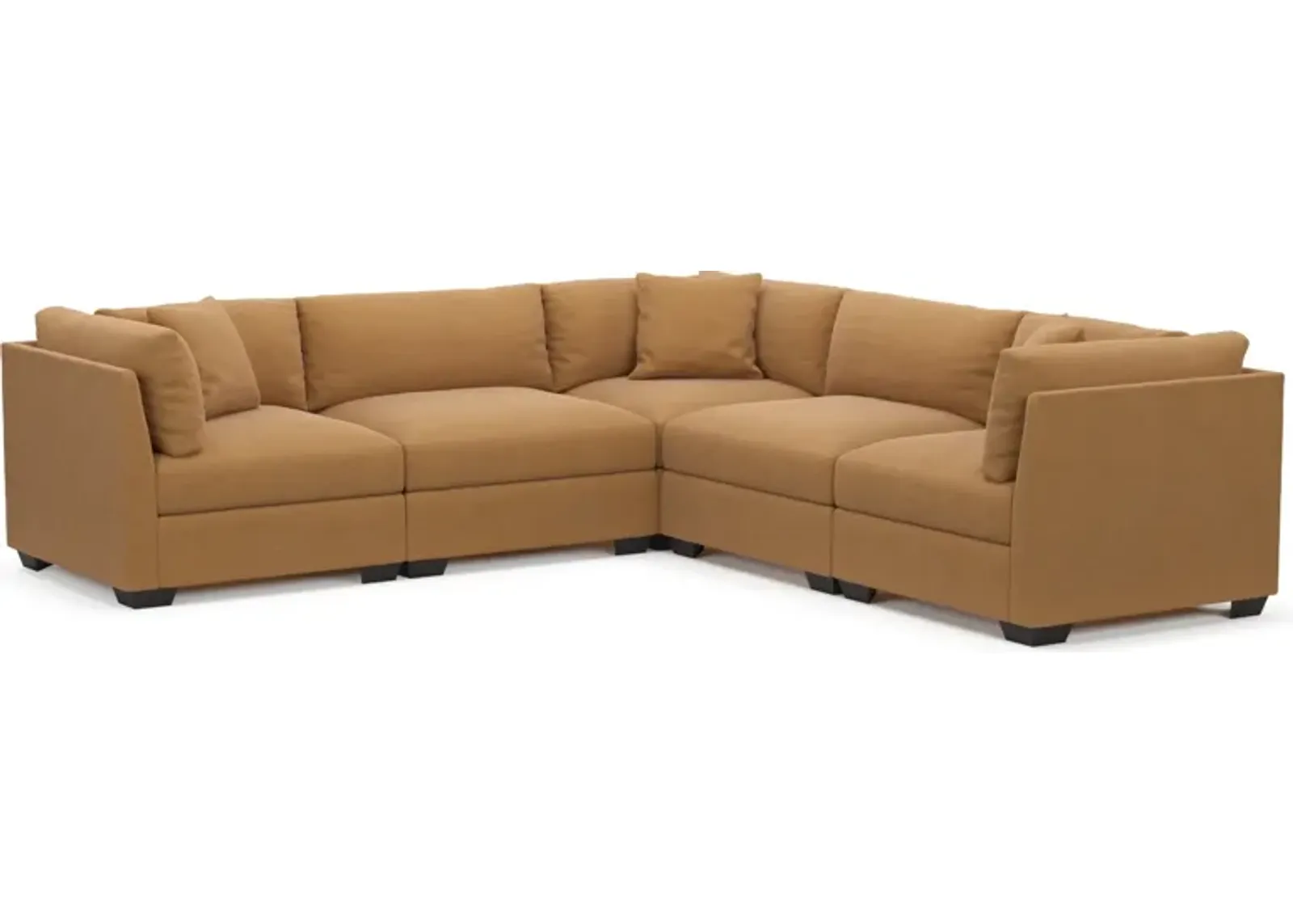 Beckham Foam Comfort 5-Piece Sectional - Merrimac Topaz