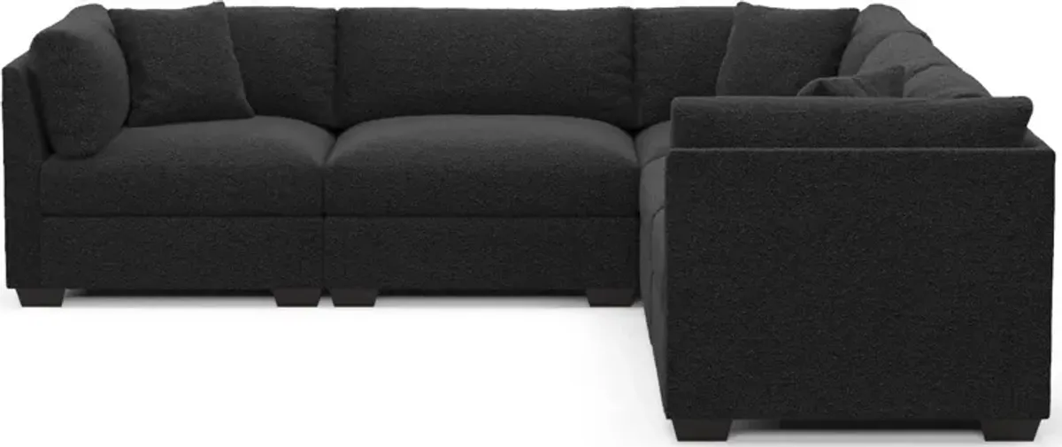 Beckham Foam Comfort 5-Piece Sectional - Bloke Obsidian