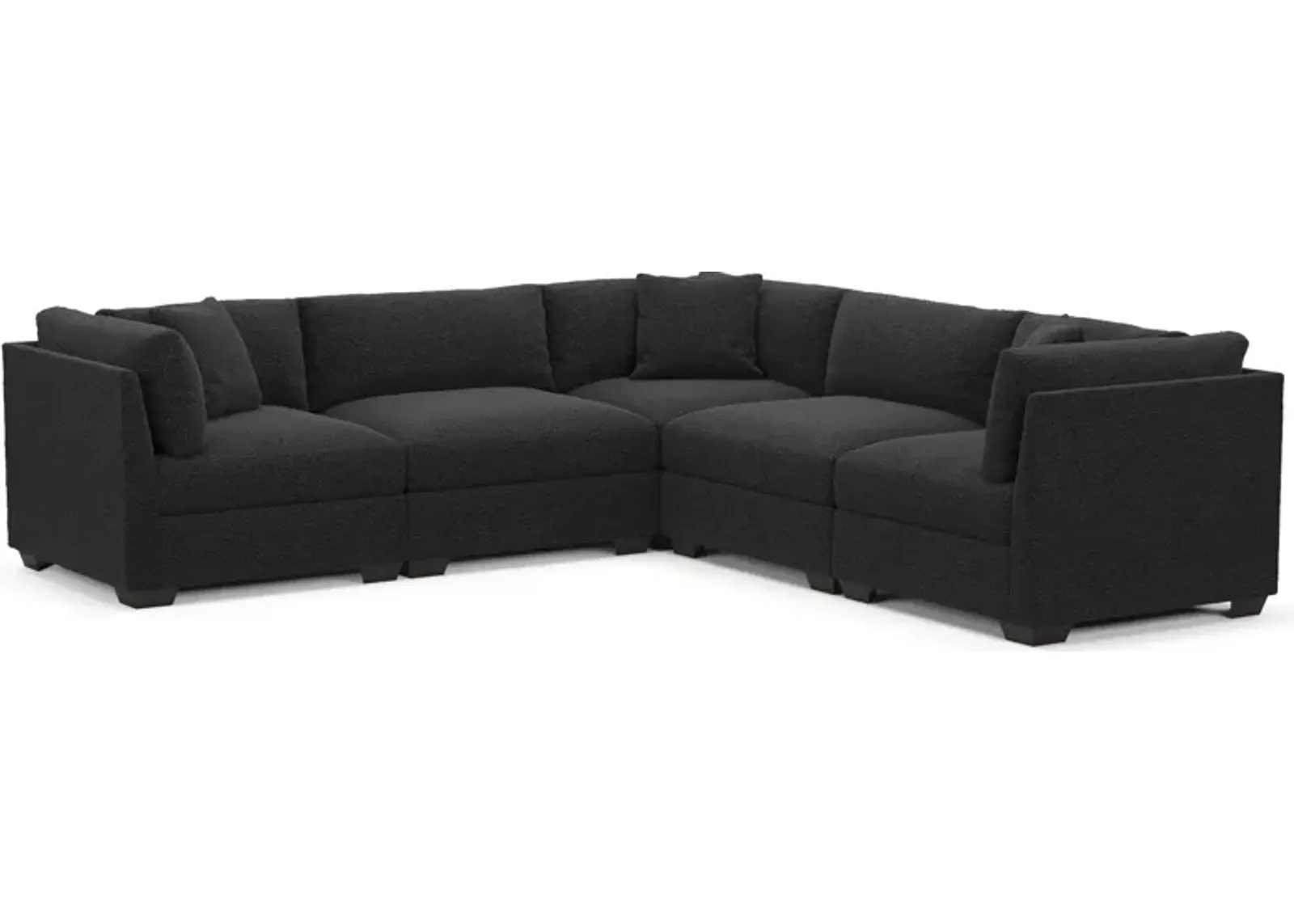 Beckham Foam Comfort 5-Piece Sectional - Bloke Obsidian