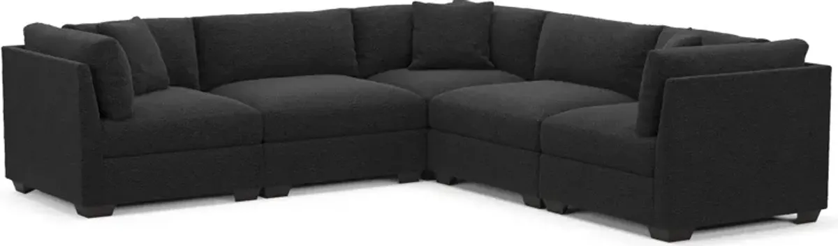 Beckham Foam Comfort 5-Piece Sectional - Bloke Obsidian