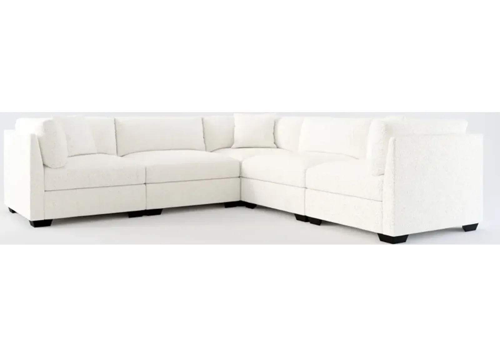 Beckham Foam Comfort 5-Piece Sectional - River Rock Ivory