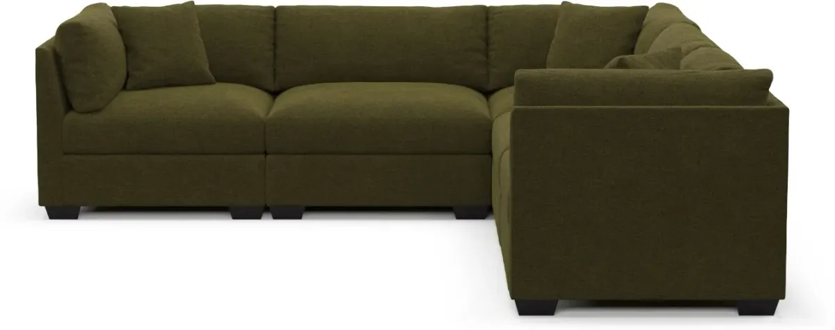 Beckham Foam Comfort Sectional - Midcentury Peat