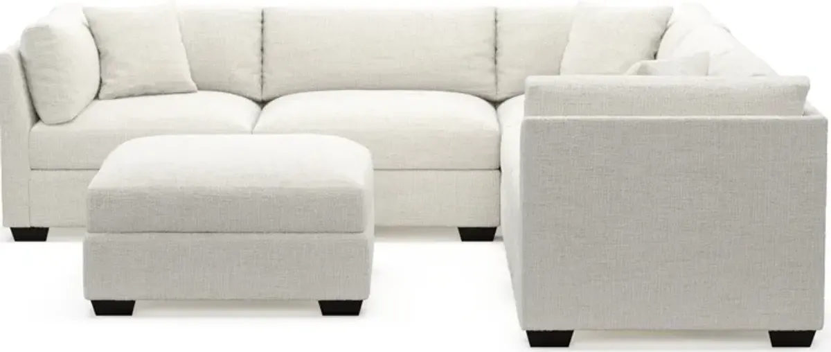 Beckham Foam Comfort 5-Piece Sectional and Ottoman - Bantu Pearl