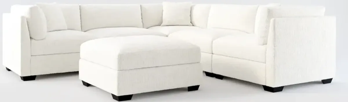 Beckham Foam Comfort 5-Piece Sectional and Ottoman - Bantu Pearl