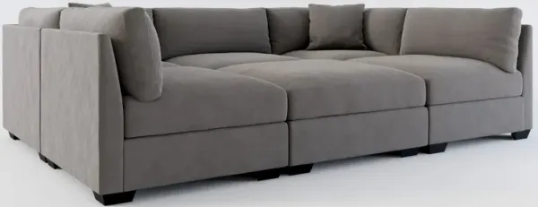 Beckham Foam Comfort 6-Piece Pit Sectional - Merrimac Ash