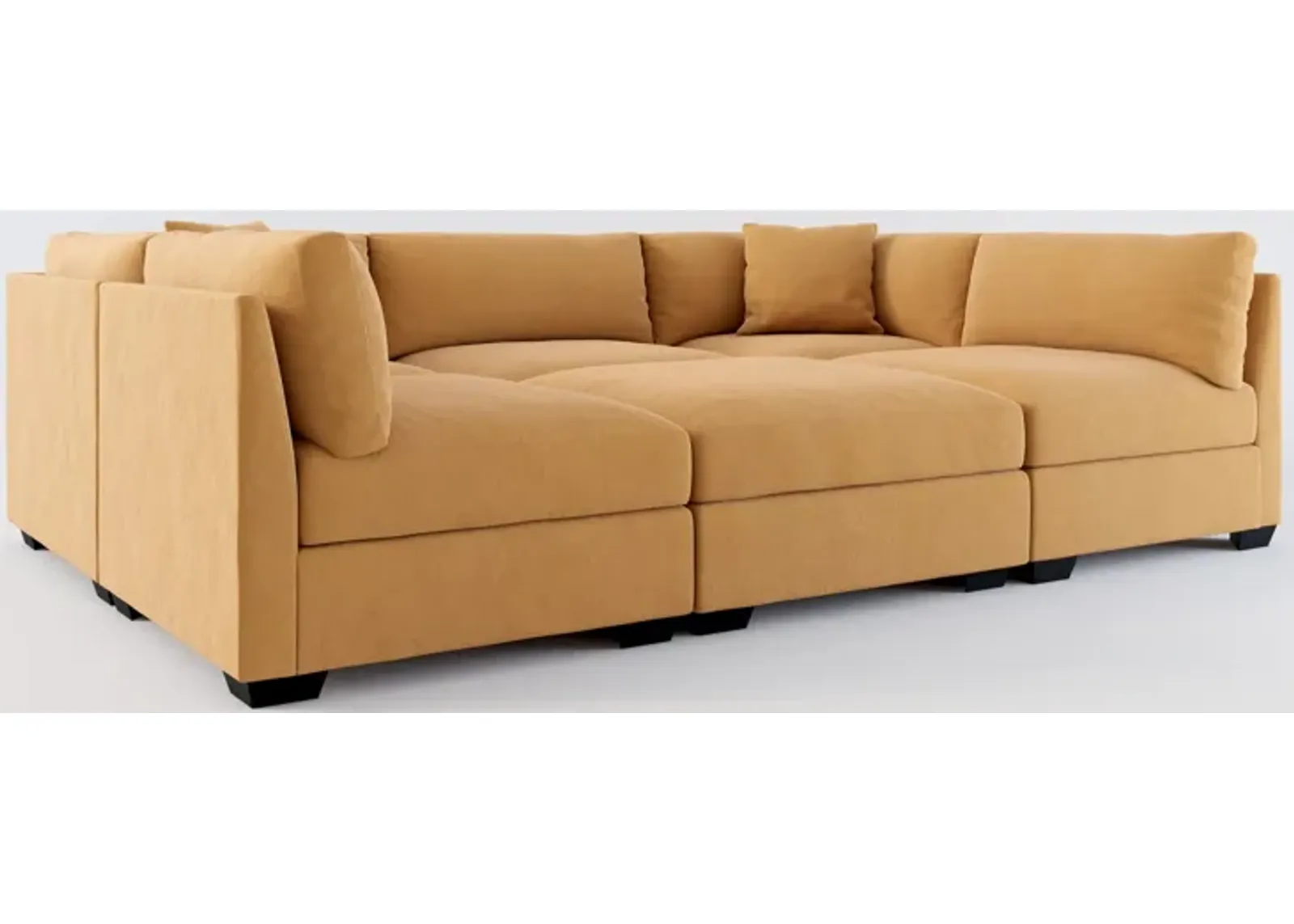 Beckham Foam Comfort 6-Piece Pit Sectional - Merrimac Topaz