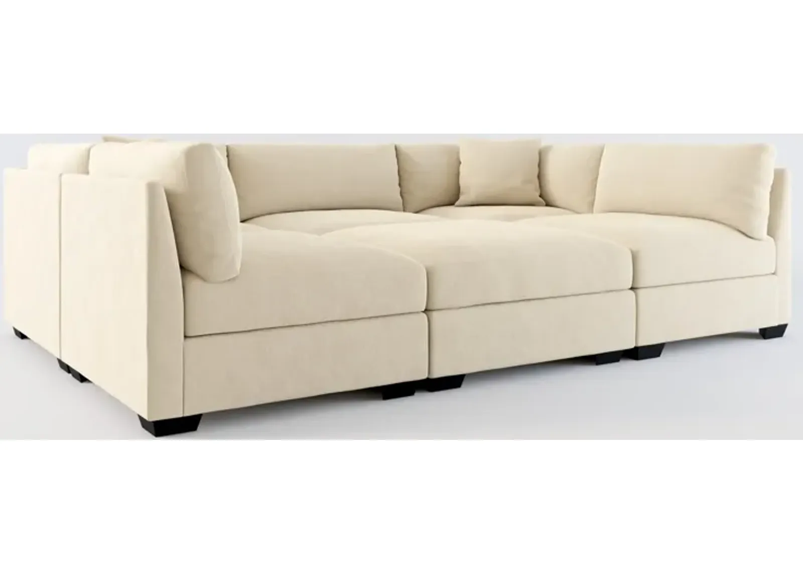 Beckham Foam Comfort 6-Piece Pit Sectional - Merrimac Ecru