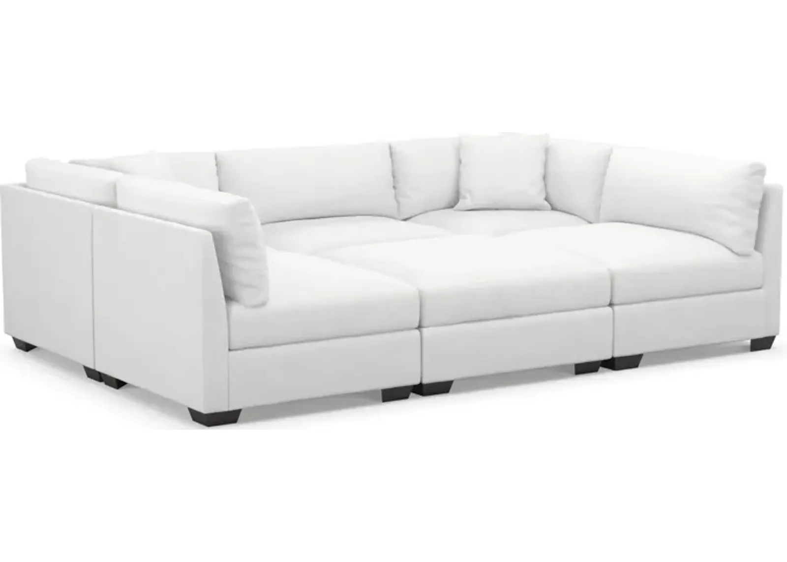 Beckham Foam Comfort 6-Piece Pit Sectional - Lovie Chalk