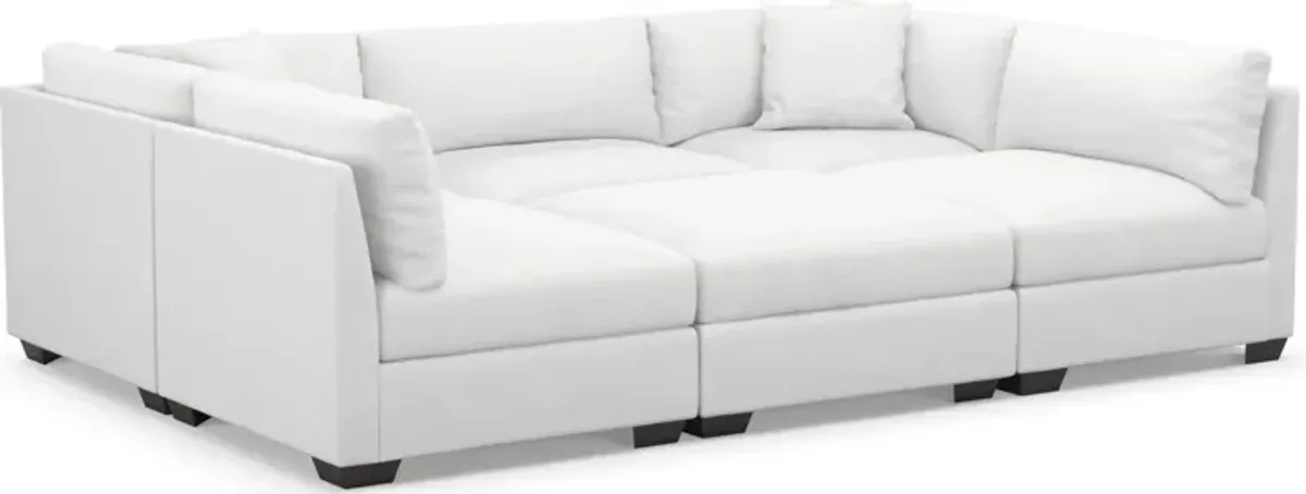 Beckham Foam Comfort 6-Piece Pit Sectional - Lovie Chalk