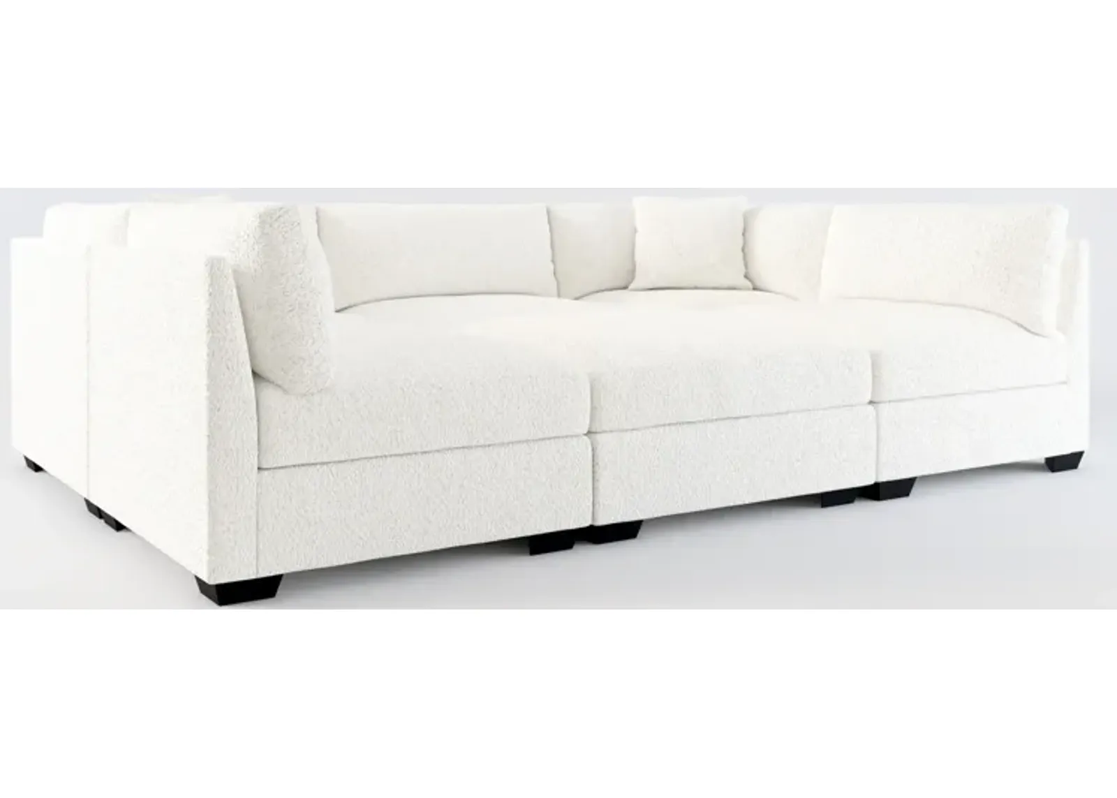 Beckham Foam Comfort 6-Piece Pit Sectional - River Rock Ivory