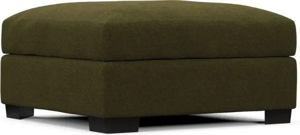 Beckham Hybrid Comfort Ottoman - Midcentury Peat