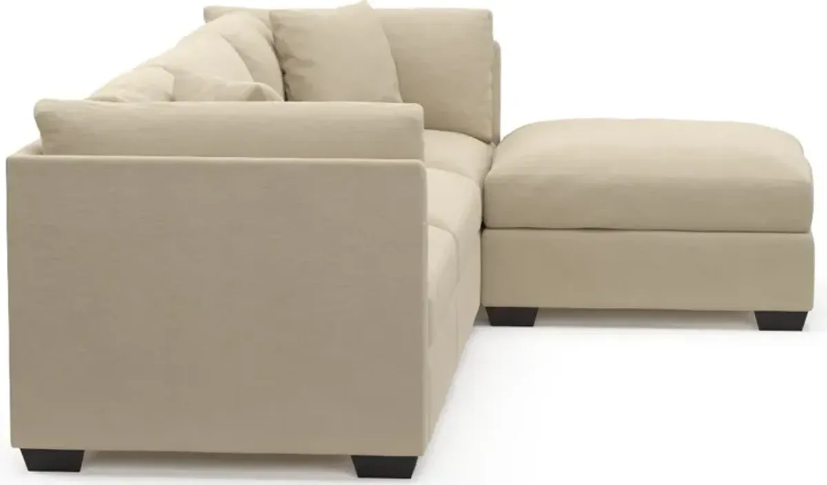 Beckham Hybrid Comfort 3-Piece Sofa and Ottoman - Merrimac Ecru