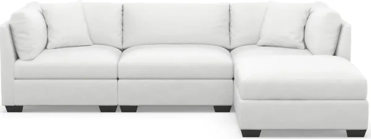 Beckham Hybrid Comfort 3-Piece Sofa and Ottoman - Lovie Chalk