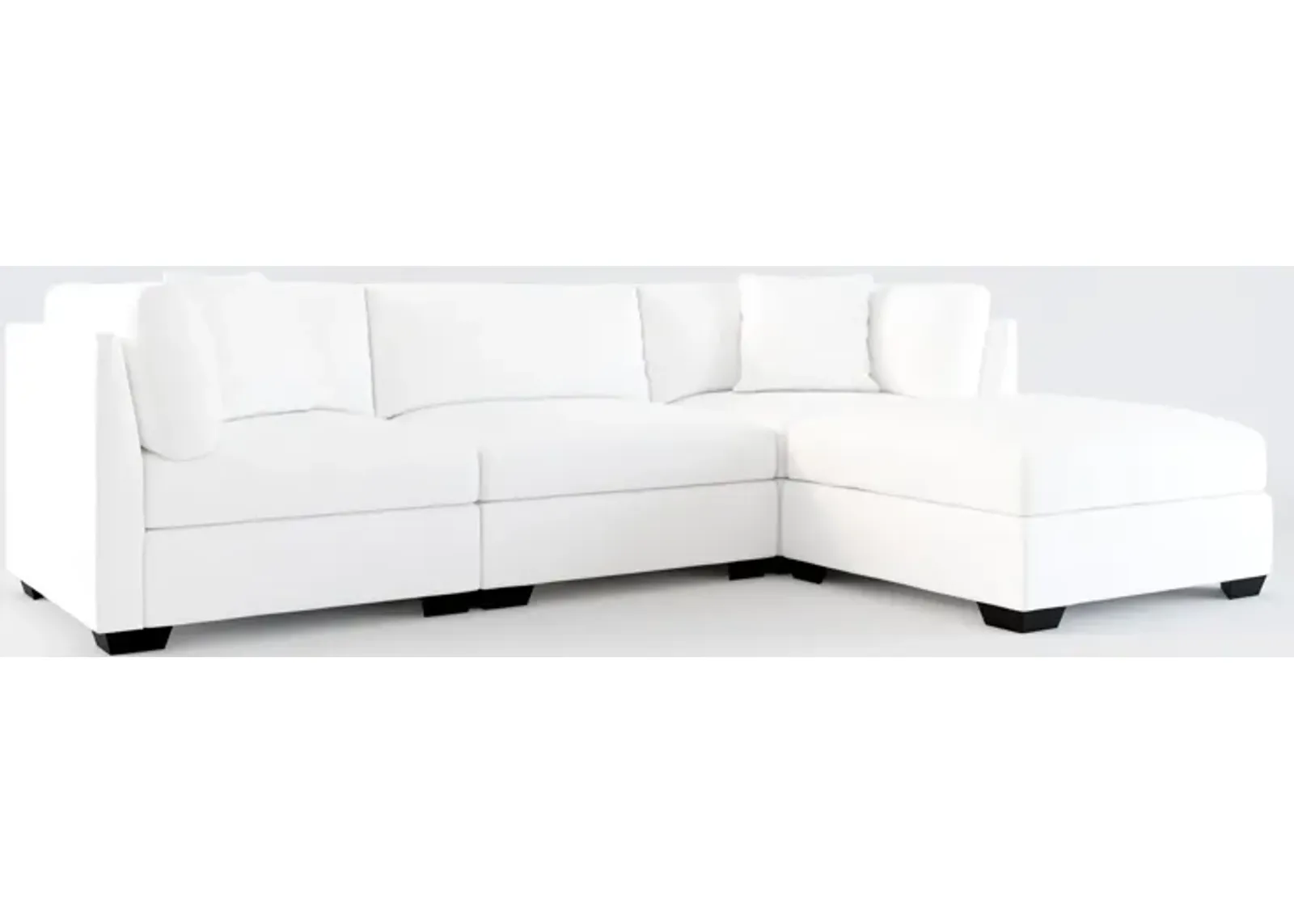 Beckham Hybrid Comfort 3-Piece Sofa and Ottoman - Lovie Chalk