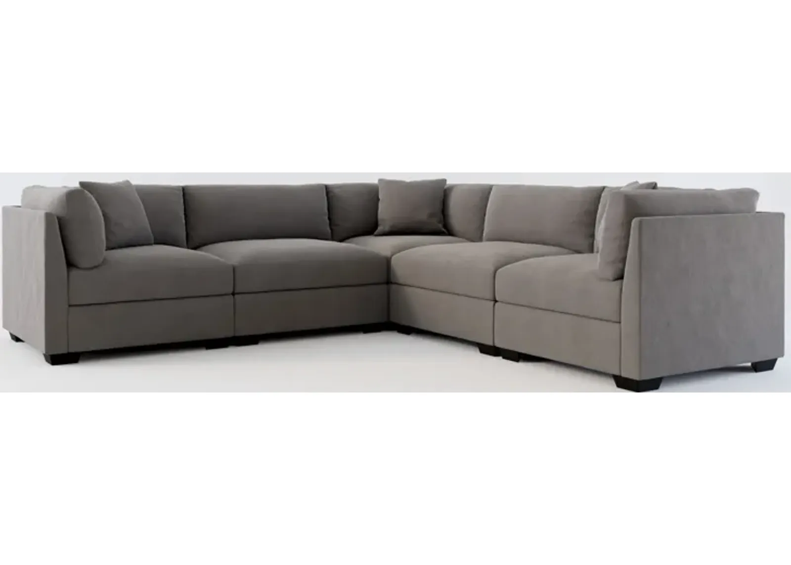 Beckham Hybrid Comfort 5-Piece Sectional - Merrimac Ash