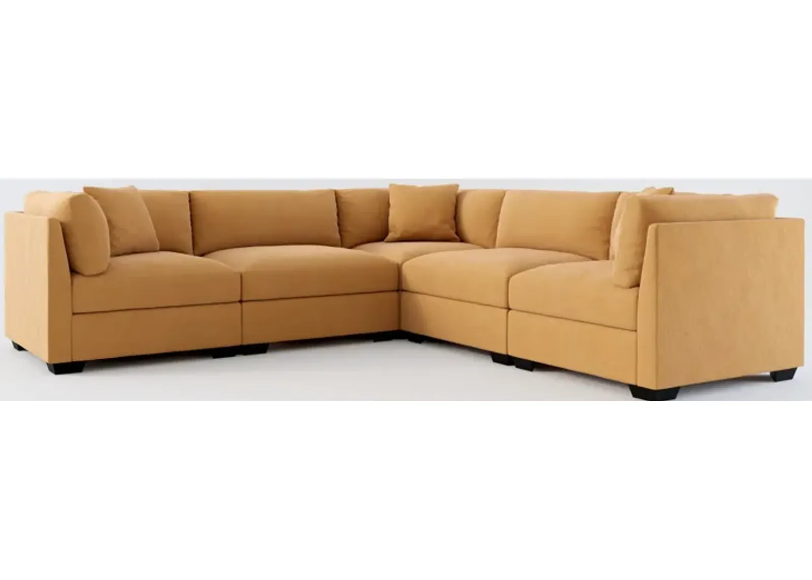 Beckham Hybrid Comfort 5-Piece Sectional - Merrimac Topaz