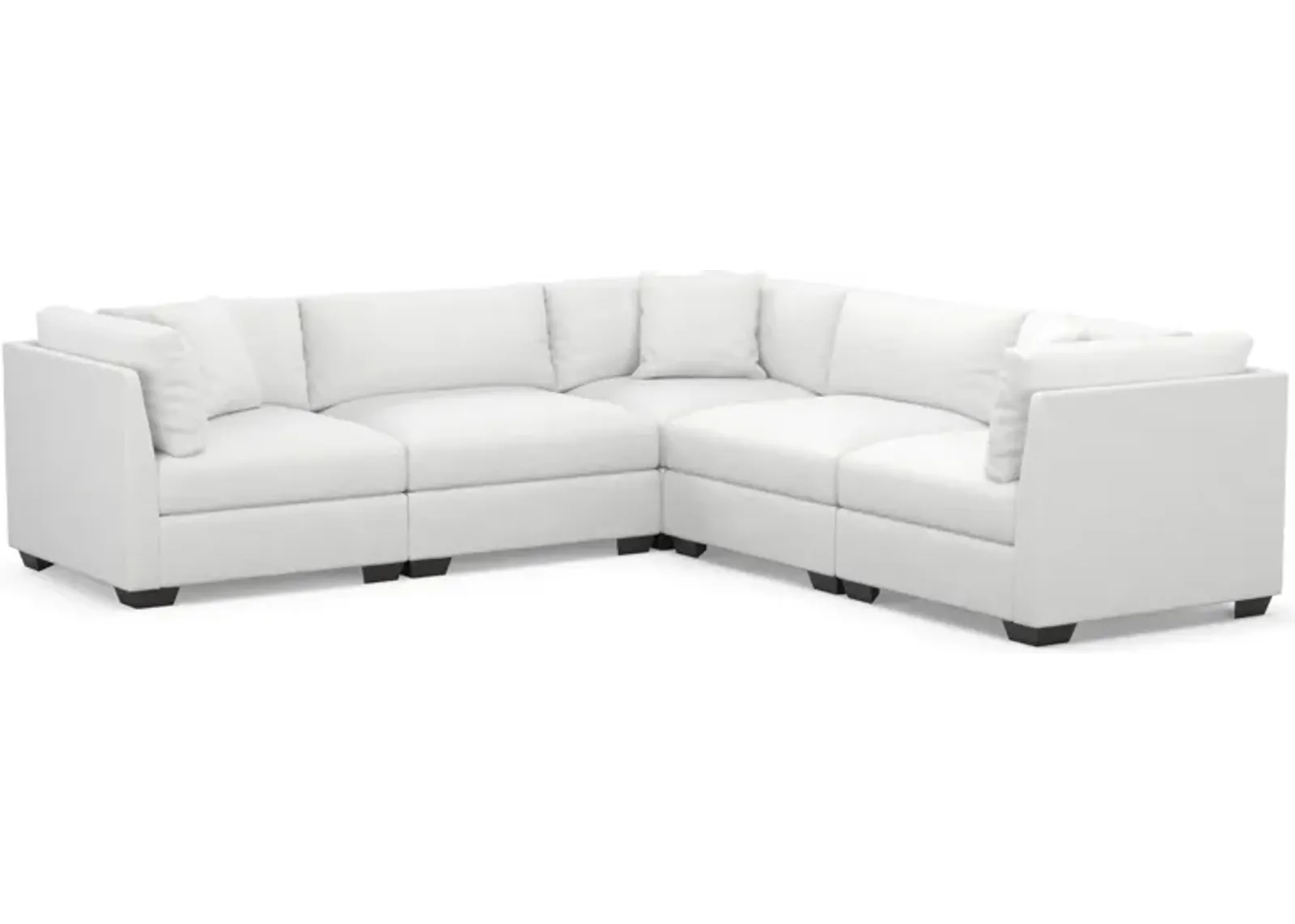 Beckham Hybrid Comfort 5-Piece Sectional - Lovie Chalk