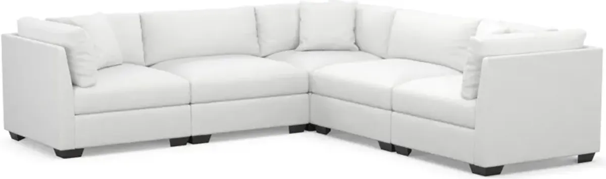 Beckham Hybrid Comfort 5-Piece Sectional - Lovie Chalk