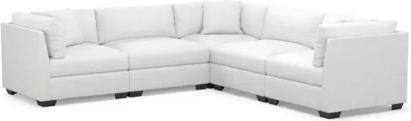 Beckham Hybrid Comfort 5-Piece Sectional - Lovie Chalk