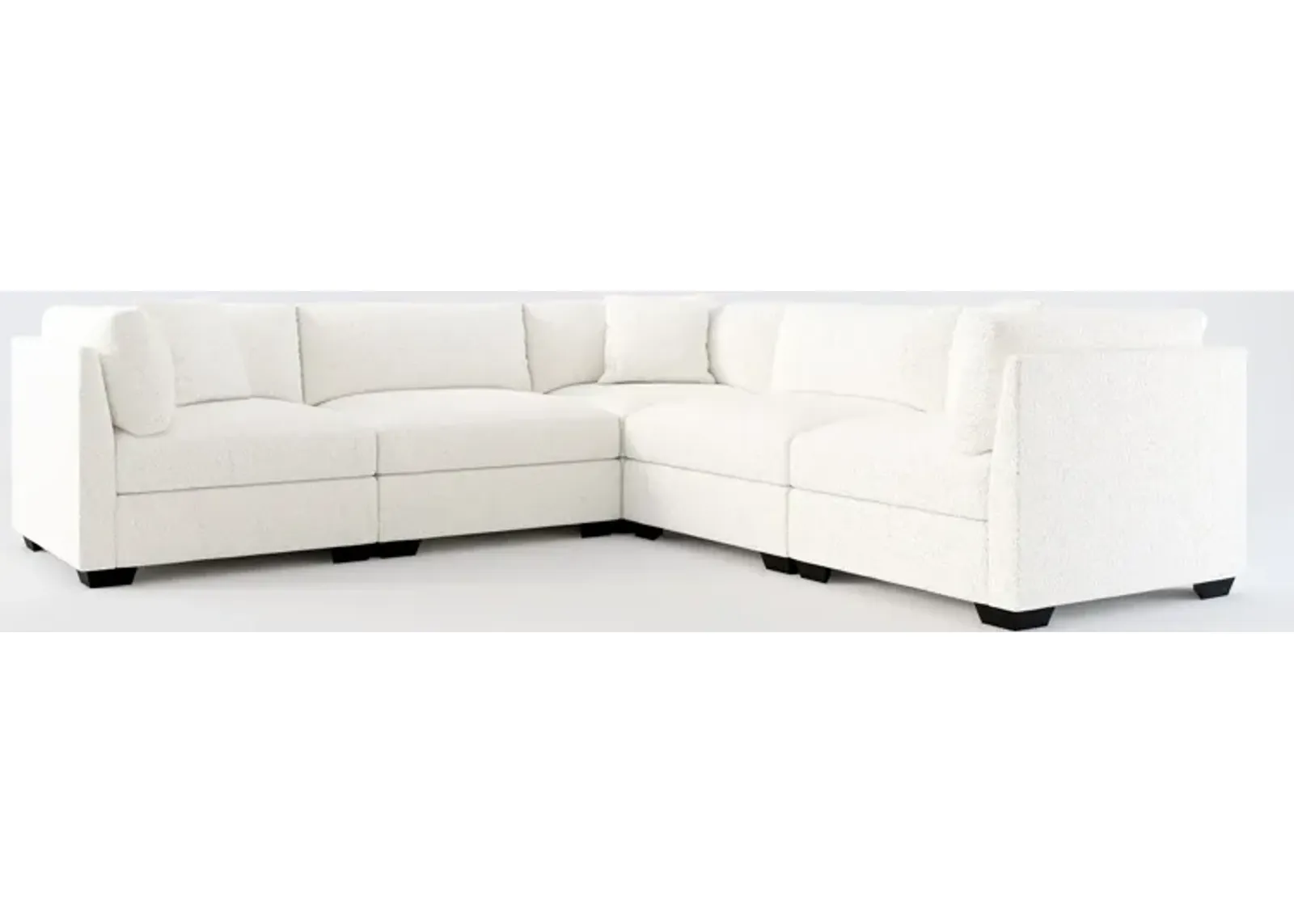 Beckham Hybrid Comfort 5-Piece Sectional - River Rock Ivory