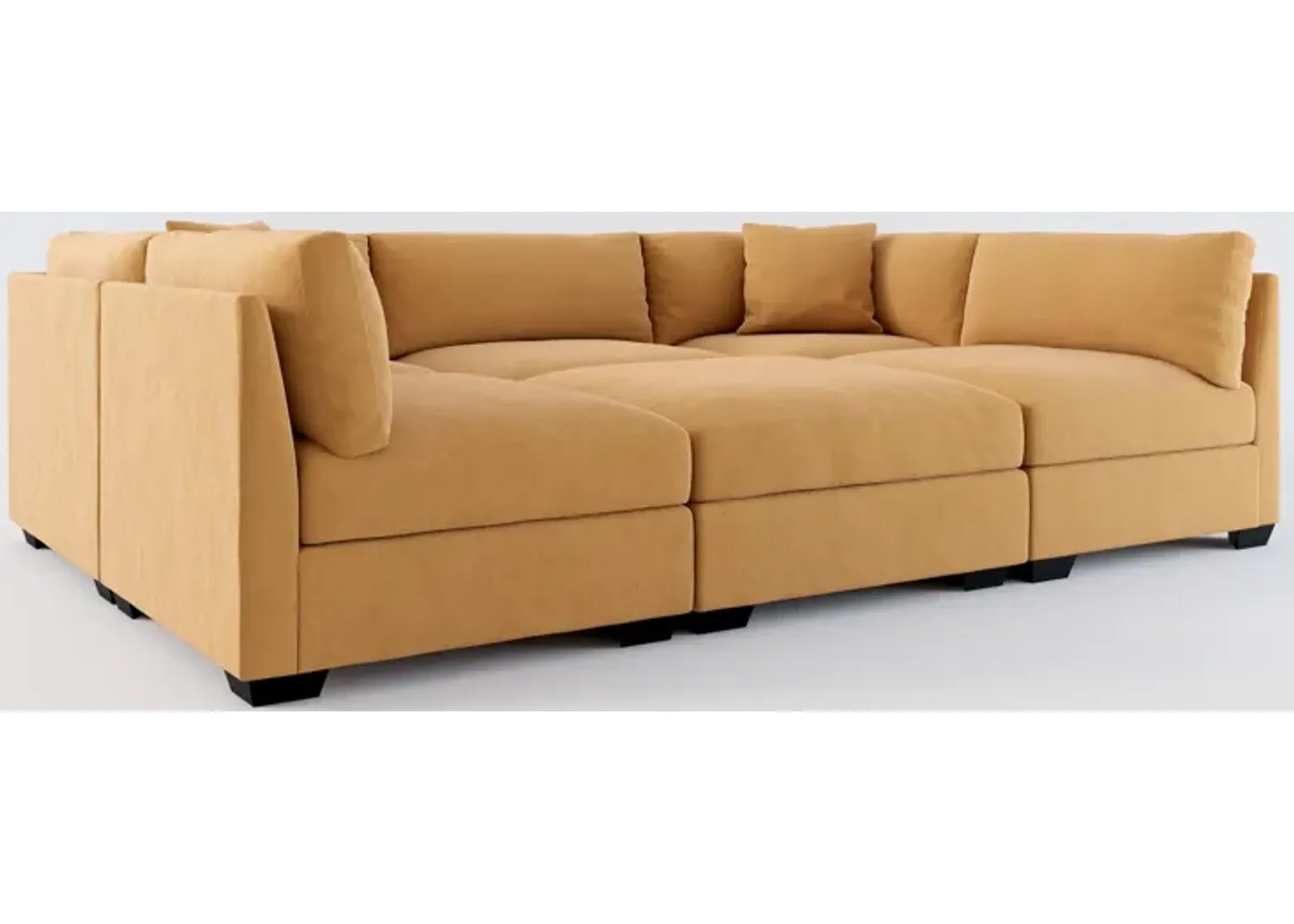 Beckham Hybrid Comfort 6-Piece Pit Sectional - Merrimac Topaz