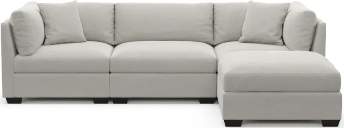 Beckham Foam Comfort 3-Piece Sofa and Ottoman - Basker Dove