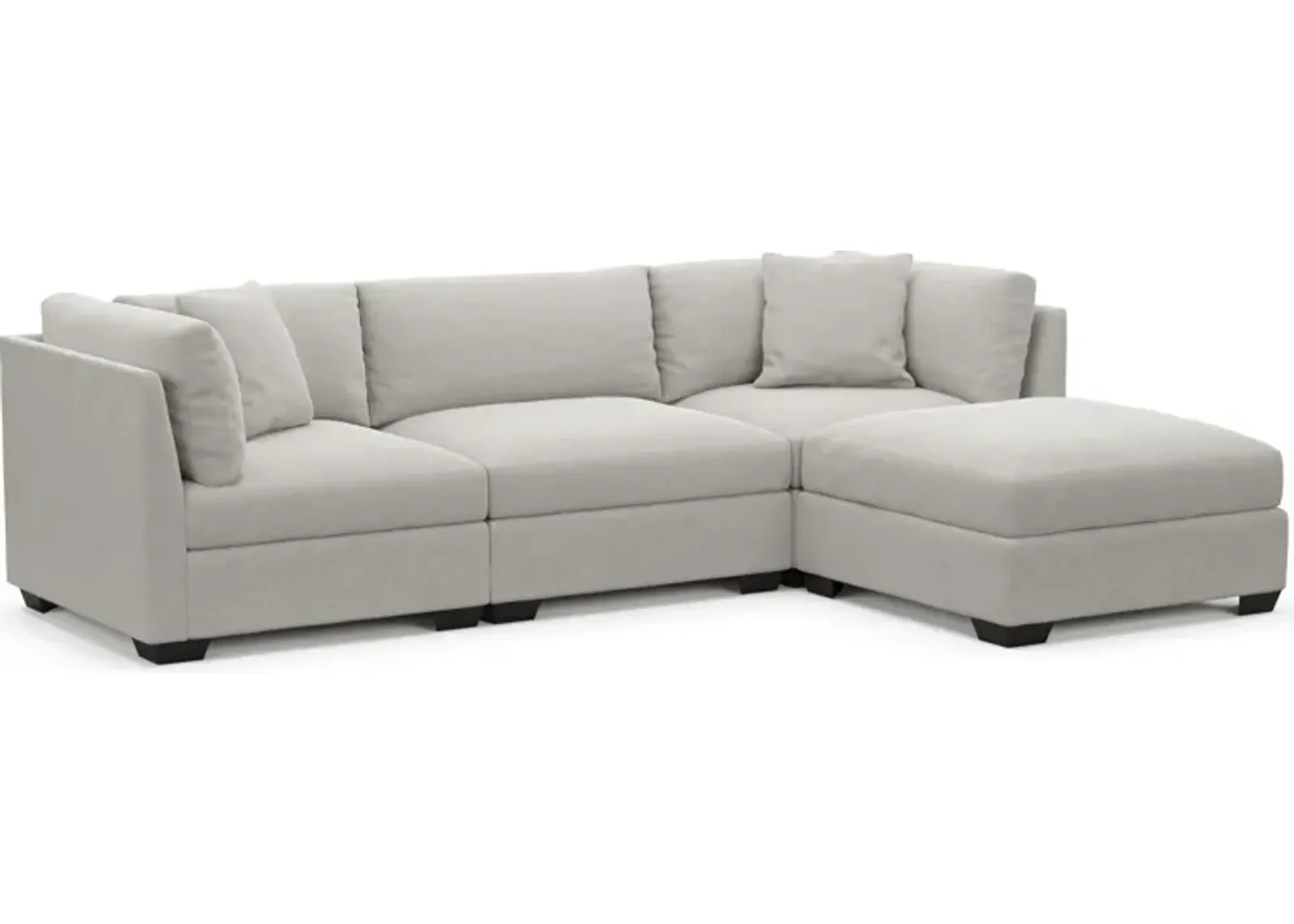 Beckham Foam Comfort 3-Piece Sofa and Ottoman - Basker Dove