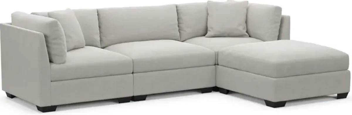 Beckham Foam Comfort 3-Piece Sofa and Ottoman - Basker Dove