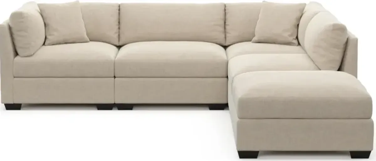 Beckham Foam Comfort 4-Piece Sectional and Ottoman - Basker Antique