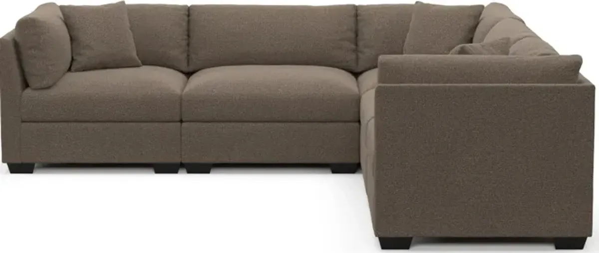 Beckham Foam Comfort 5-Piece Sectional - Liv Umber