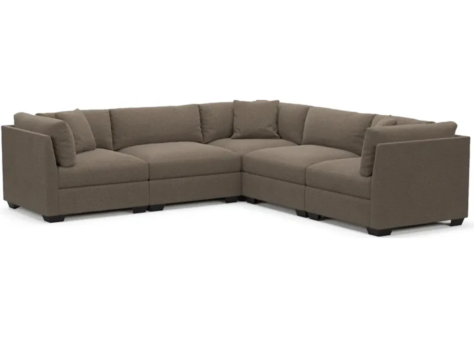 Beckham Foam Comfort 5-Piece Sectional - Liv Umber