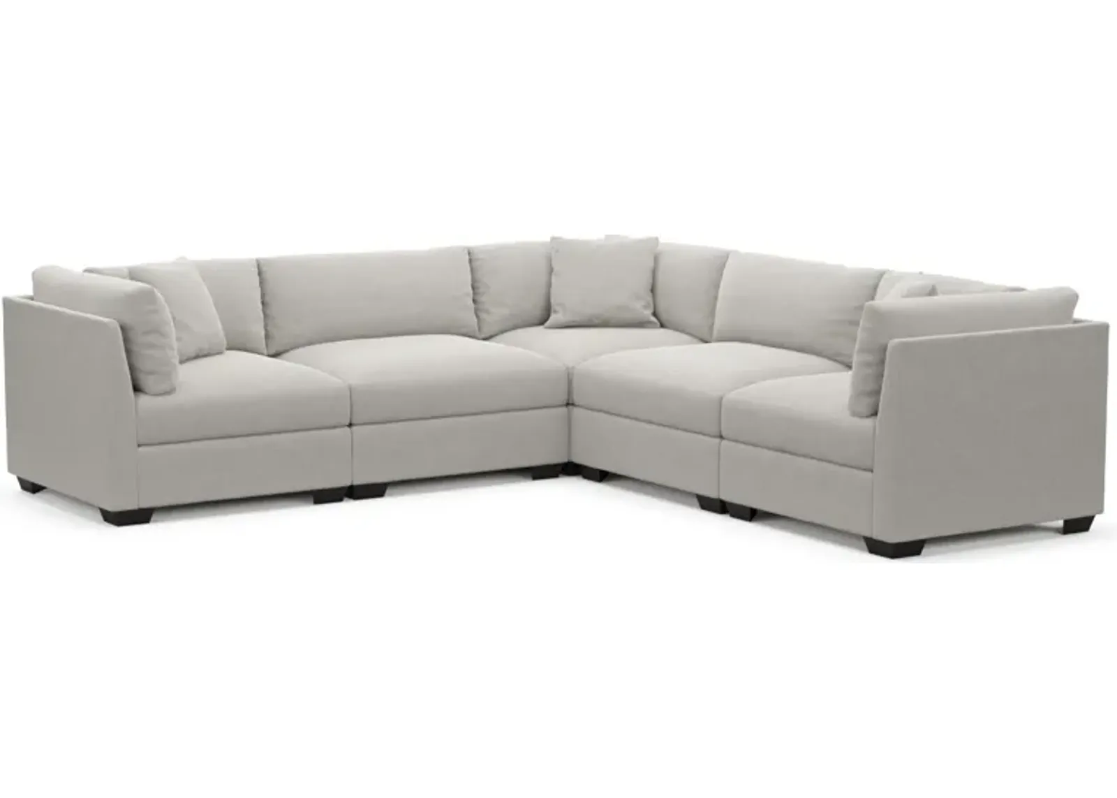 Beckham Foam Comfort 5-Piece Sectional - Basker Dove