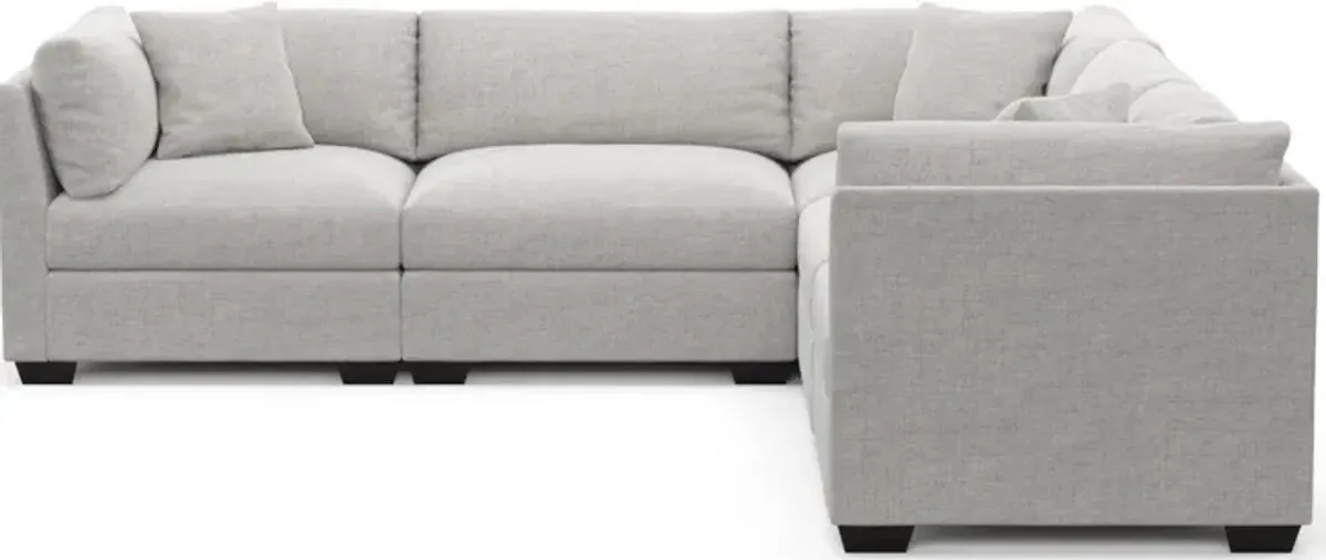 Beckham Foam Comfort 5-Piece Sectional - Adario Fog