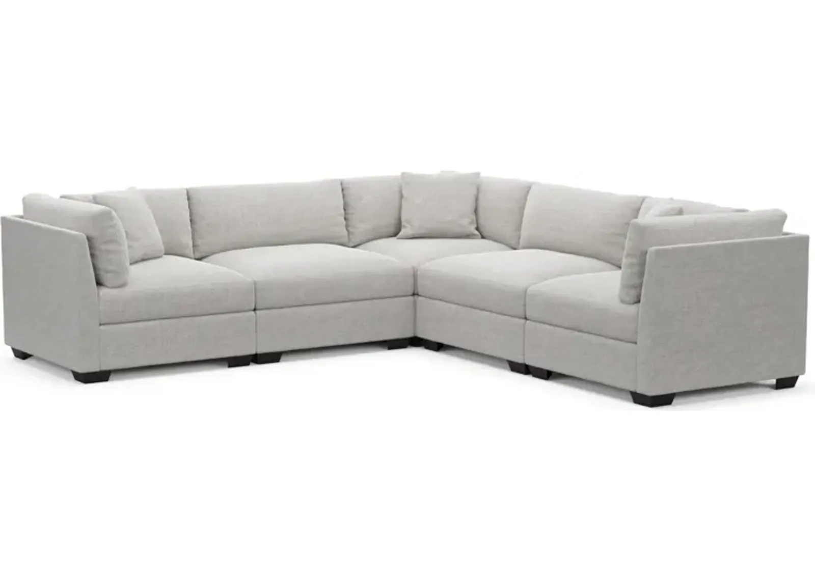 Beckham Foam Comfort 5-Piece Sectional - Adario Fog