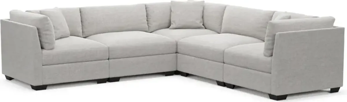 Beckham Foam Comfort 5-Piece Sectional - Adario Fog