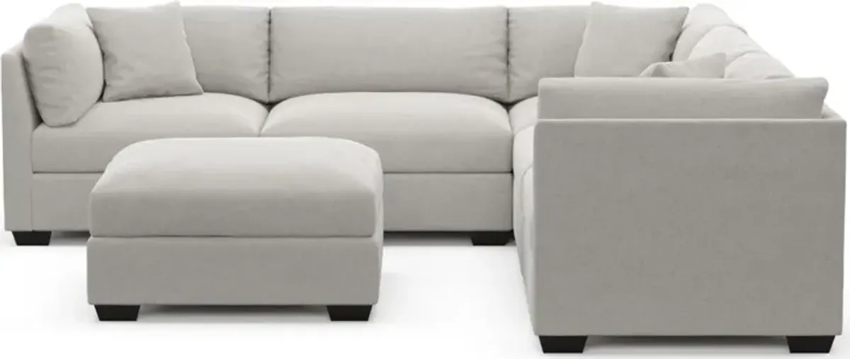 Beckham Foam Comfort 5-Piece Sectional and Ottoman - Basker Dove