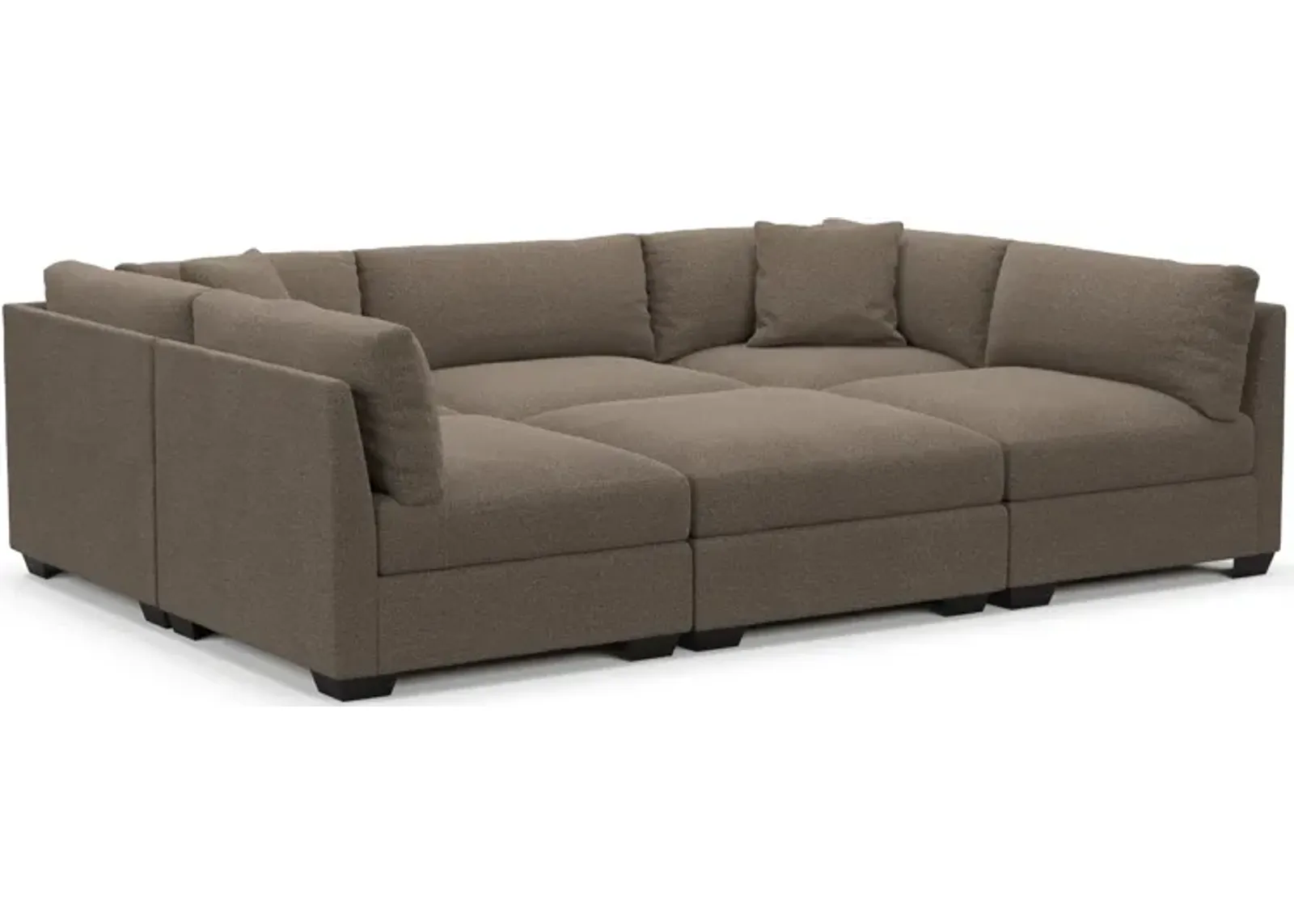 Beckham Foam Comfort 6-Piece Pit Sectional - Liv Umber