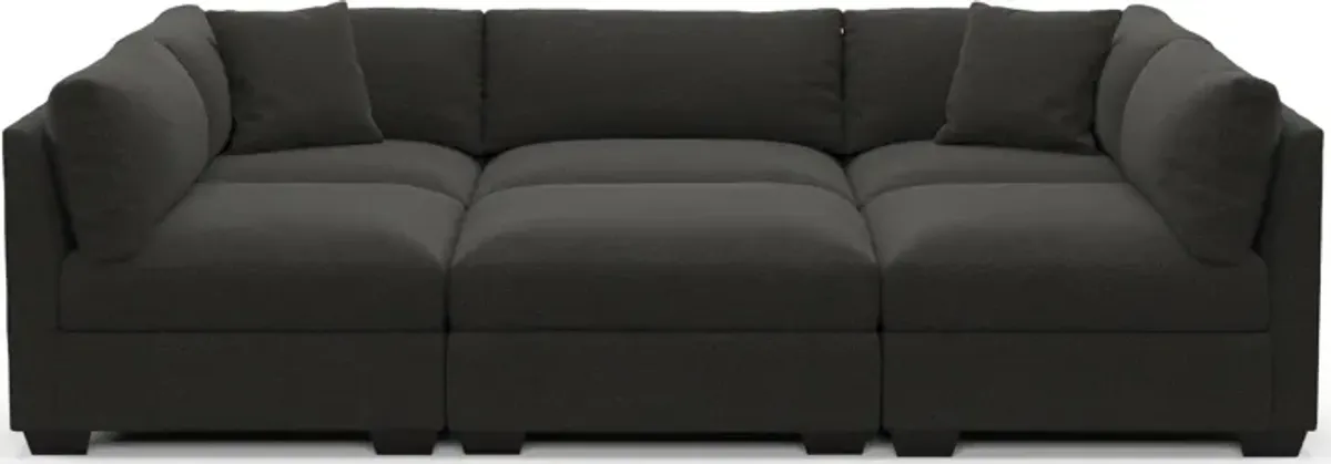 Beckham Foam Comfort 6-Piece Pit Sectional - Liv Onyx