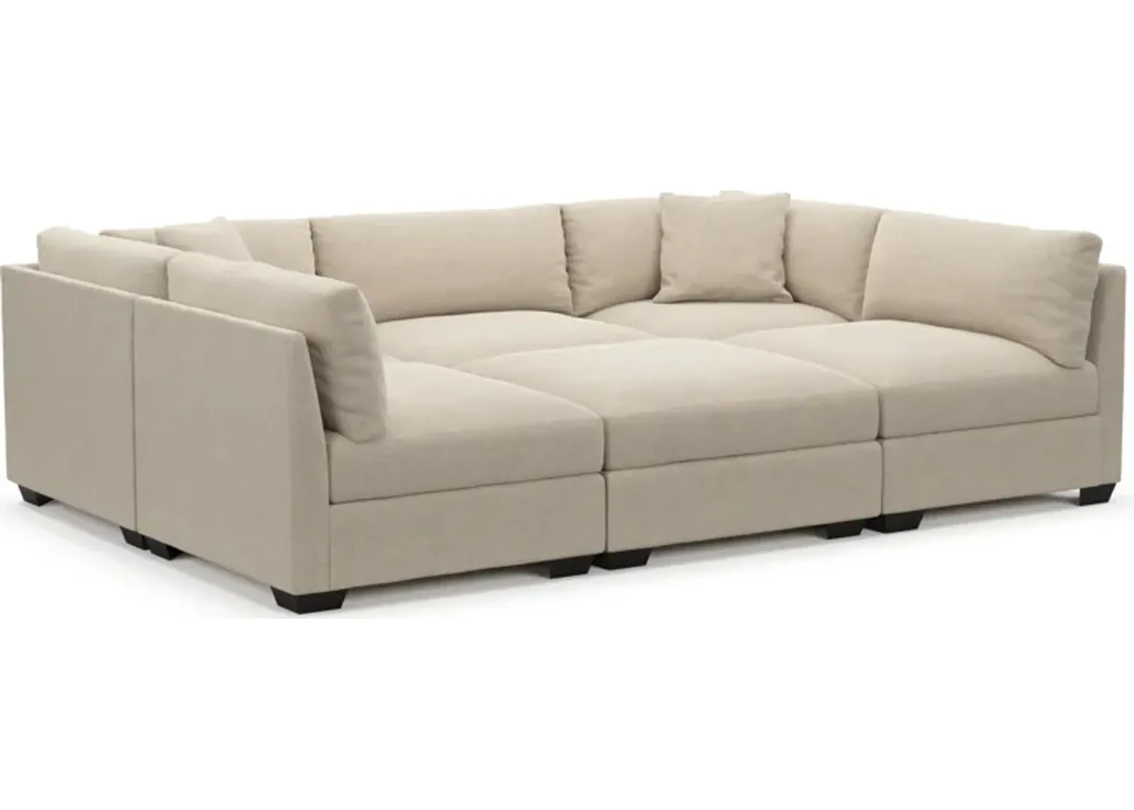 Beckham Foam Comfort 6-Piece Pit Sectional - Basker Antique