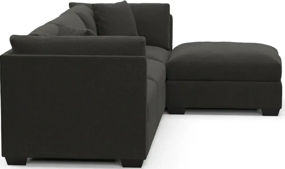 Beckham Hybrid Comfort 3-Piece Sofa and Ottoman - Liv Onyx