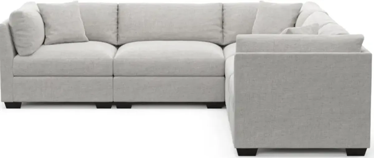 Beckham Hybrid Comfort 5-Piece Sectional - Adario Fog