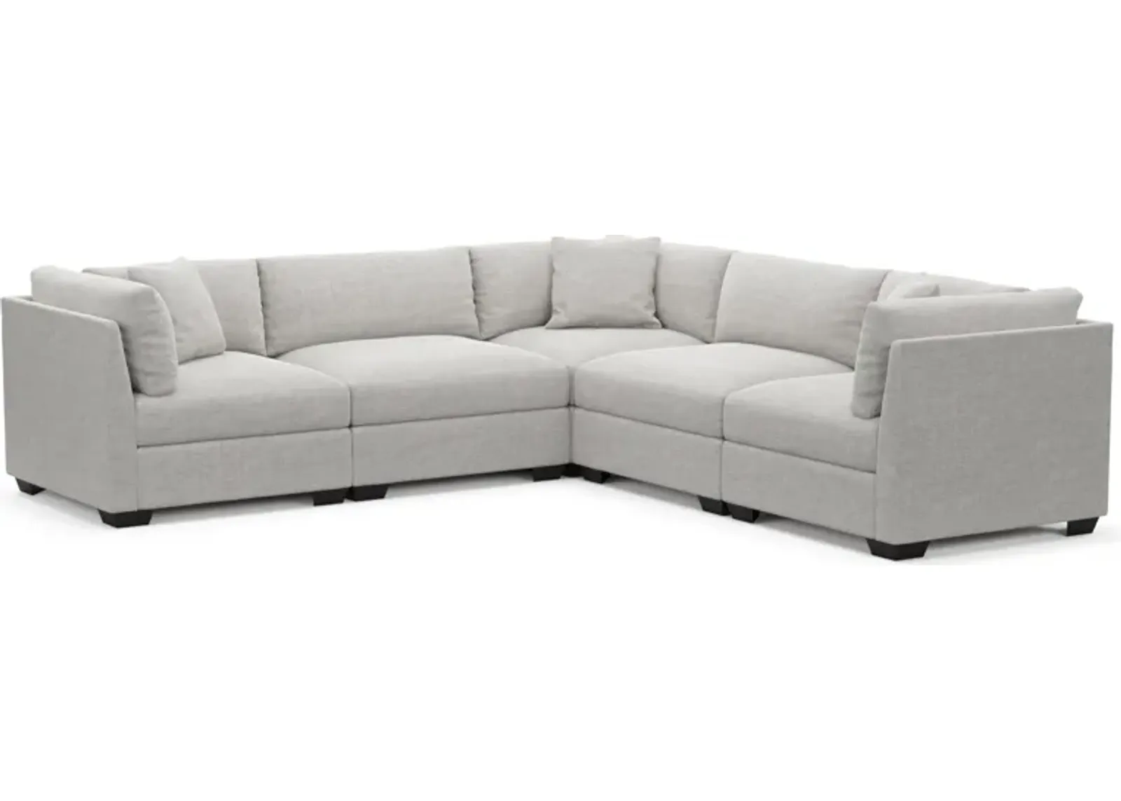 Beckham Hybrid Comfort 5-Piece Sectional - Adario Fog