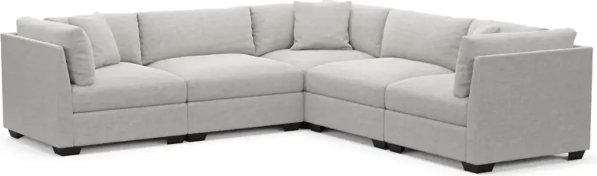 Beckham Hybrid Comfort 5-Piece Sectional - Adario Fog