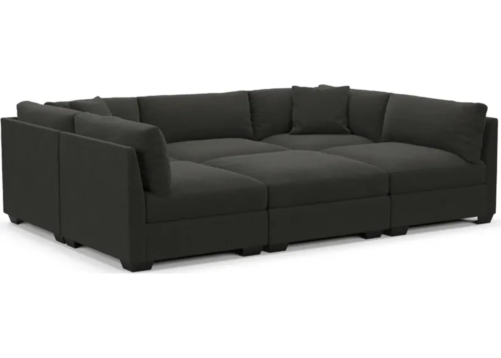 Beckham Hybrid Comfort 6-Piece Pit Sectional - Liv Onyx