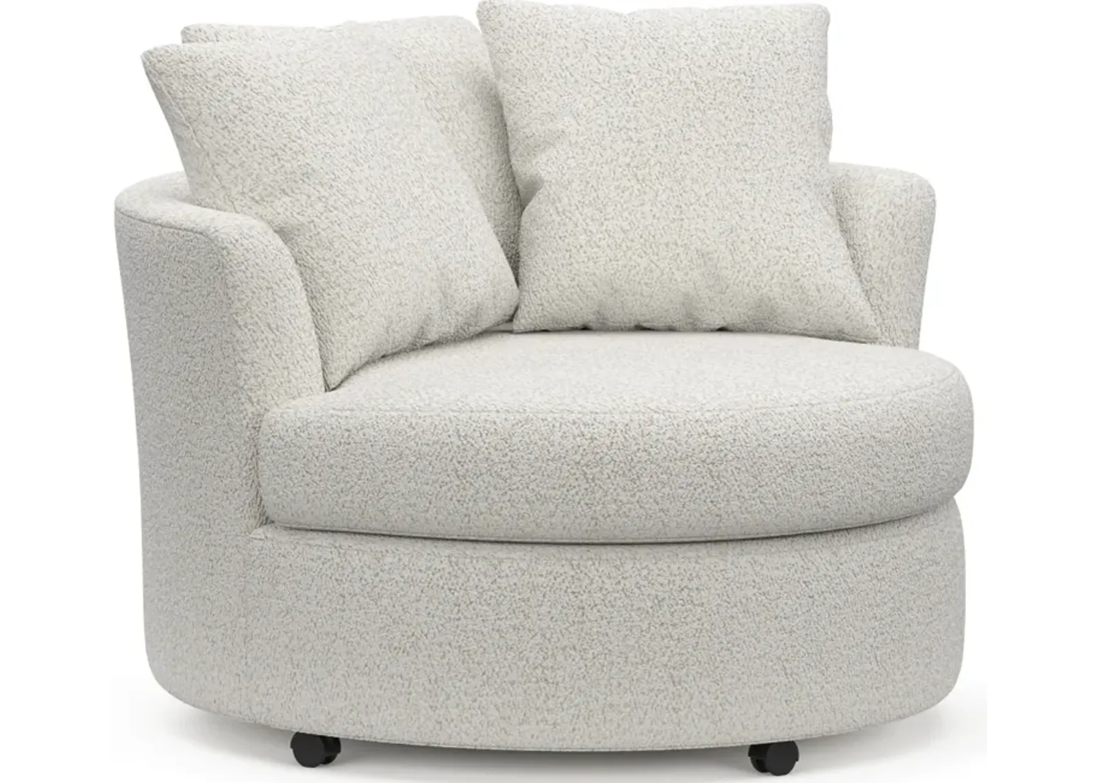 Orren Swivel Accent Chair - River Rock Ivory