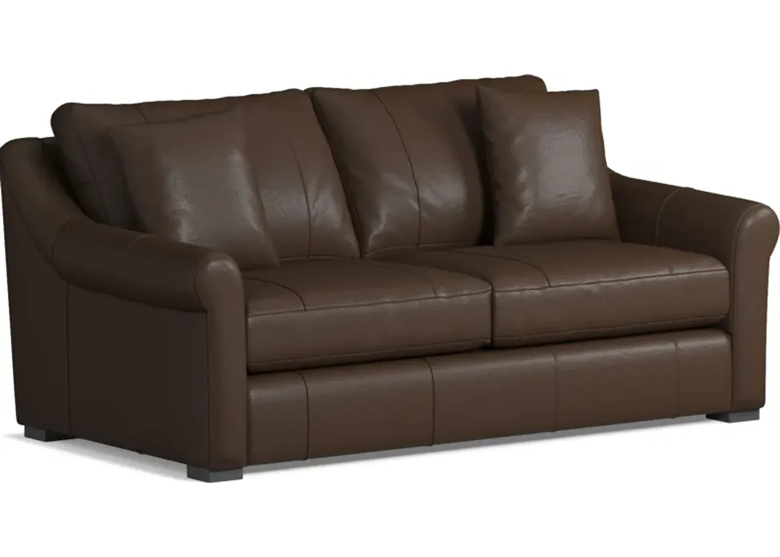 Bowery Leather Foam Comfort 77" Sofa - Siena Coffee