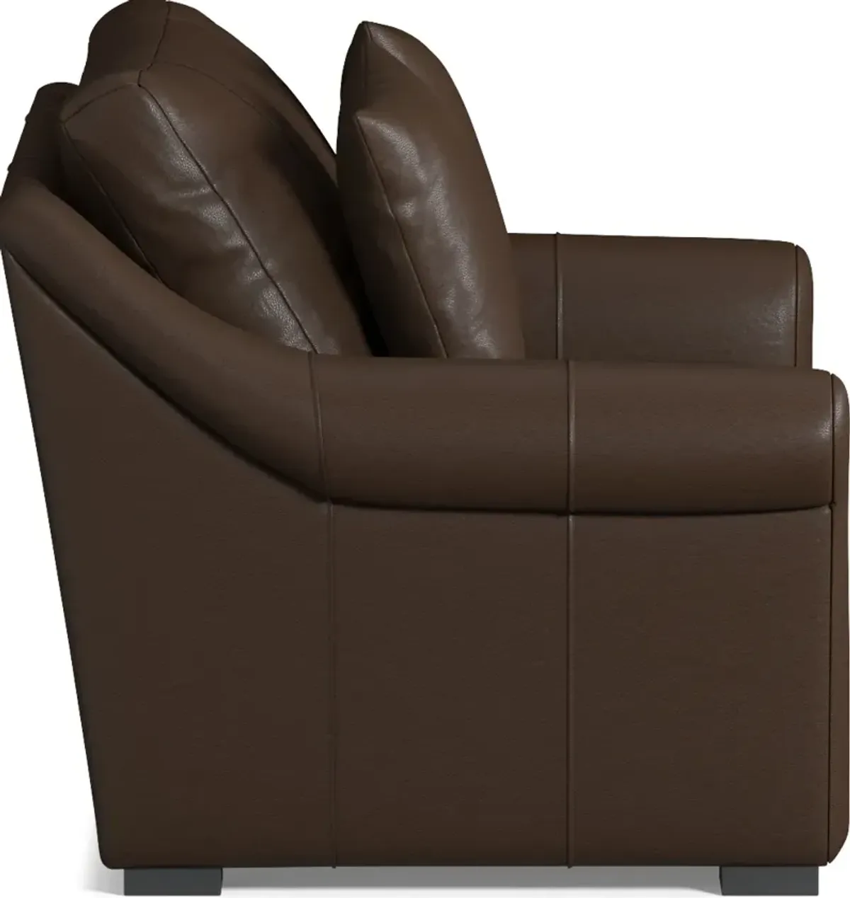 Bowery Leather Foam Comfort Chair and a Half - Siena Coffee